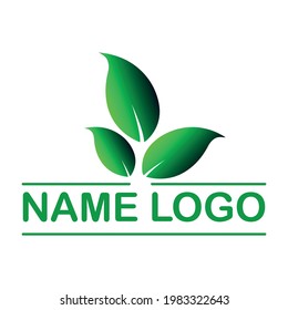 vector logo design with gradient color green leaf symbol