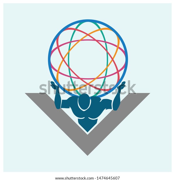 Vector Logo Design Greek God Atlas Stock Vector Royalty Free