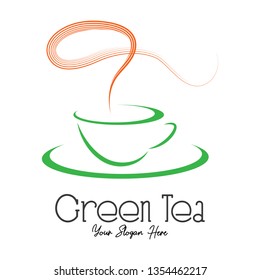 Vector logo design green cup in eps.10