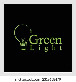vector logo design for green energy, green light bulb idea, renewable power, future modern agriculture