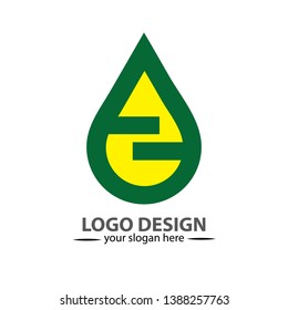 Vector logo design Green and yellow color water style in eps.10