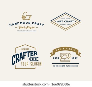 Vector Logo Design. Handmade, DIY, Craft, Tailoring and Knitting. 