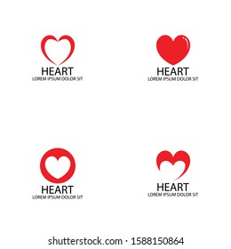 vector logo design of heart card. creative heart logo set