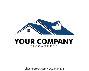 vector logo design of home real estate, hotel resort stay, house rental and mortgage