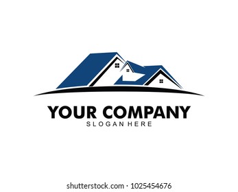 vector logo design of home real estate, hotel resort stay, house rental and mortgage