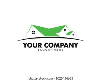 vector logo design of home real estate, hotel resort stay, house rental and mortgage