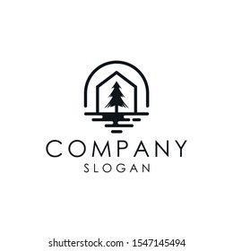 vector logo design homestay with line style