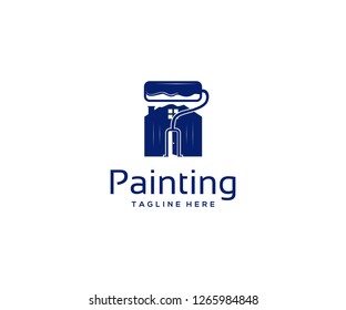 Vector logo design, house painting icon