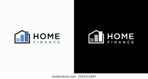 Vector logo design of house shape and growth chart with modern, simple, clean and abstract style. Icon for business, marketing and personal branding.