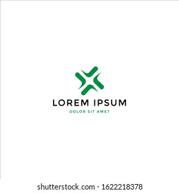 Vector logo design icon. Abstract letter X. Modern simple style