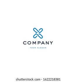 Vector logo design icon. Abstract letter X. Modern simple style