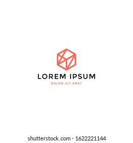 Vector logo design icon. Abstract Letter W with hexagon shape. Modern simple style