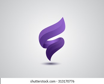 Vector Logo Design. Icon Concept. Abstract Ribbons