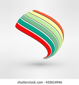 Vector Logo Design. Icon Concept. Abstract Leaf. Wind energy power , renewable resource vector illustration. Green electricity