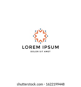 Vector logo design icon. Creative people, human, unity. Modern style