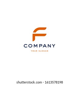 Vector logo design icon. F letter initial. Modern simple style
