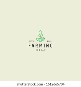 Vector logo design icon. Farm, field, eco. Retro vintage style