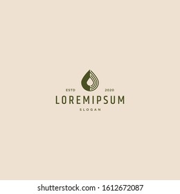 Vector logo design icon. Fresh liquid, water, oil. Retro vintage style