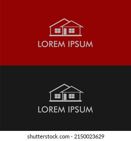 vector logo design or icon illustration template silhouette house isolated simple white background, line art, logo emblem, abstract suitable for construction logos, interior logos