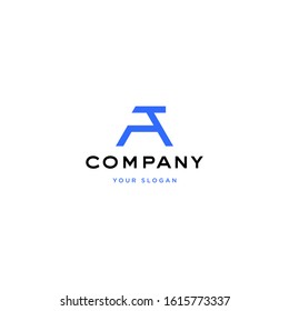 Vector logo design icon. Initial AT, TA letter. Modern simple style