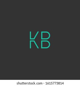 Vector logo design icon. Initial KB, BK letter. Modern simple style