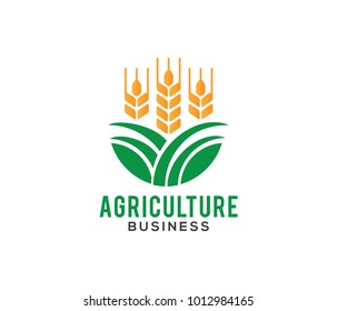 vector logo design illustration of agriculture business, tractor farm, soil farm, crop field, pasture, milk, barn,