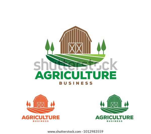 Vector Logo Design Illustration Agriculture Business Stock Vector