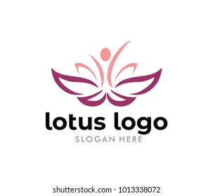 vector logo design illustration of beauty wellness center, lotus women spa and yoga, meditation spirit