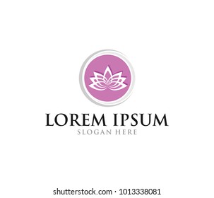 vector logo design illustration of beauty wellness center, lotus women spa and yoga, meditation spirit