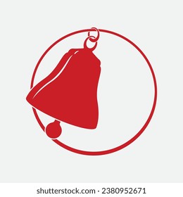 Diseño de logotipo vector, ilustración de una campana de Navidad