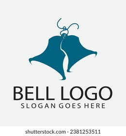 Diseño de logotipo vector, ilustración de una campana de Navidad