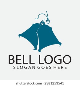 Diseño de logotipo vector, ilustración de una campana de Navidad
