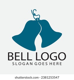 Diseño de logotipo vector, ilustración de una campana de Navidad