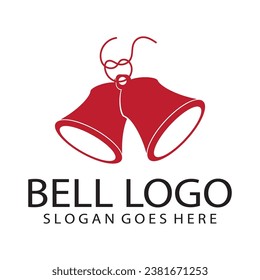 Diseño de logotipo vector, ilustración de una campana de Navidad