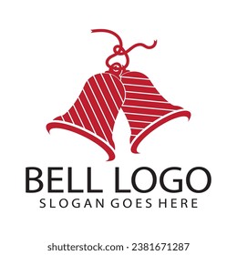 Diseño de logotipo vector, ilustración de una campana de Navidad