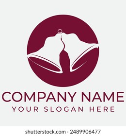 Diseño del logotipo del Vector, ilustración de una campana de Navidades