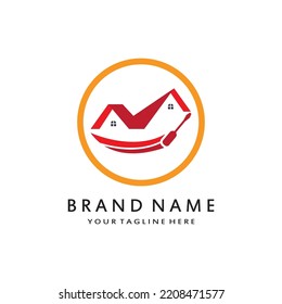 vector logo design illustration of construction, home improvement and building logo design