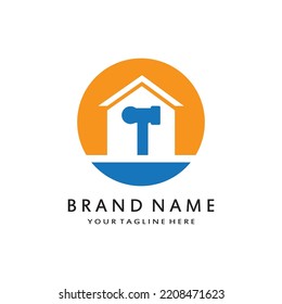 diseño de logotipo vectorial ilustración de construcción, mejora del hogar y diseño de logotipo de construcción