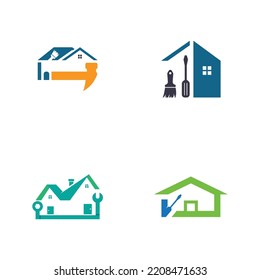 diseño de logotipo vectorial ilustración de construcción, mejora del hogar y diseño de logotipo de construcción