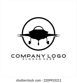 Vector logo design illustration of a jet airplane silhouette.