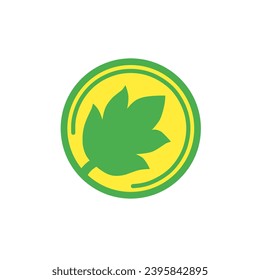 Vector logo design illustration of leaves in round shape