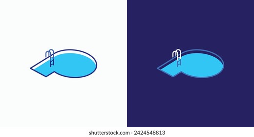 Vector logo design illustration of the letter P as a swimming pool shape.