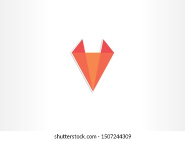 Vector logo design illustration with paper folds shape.