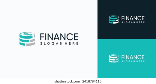 Vector logo design illustration of stacked coins as financial growth.