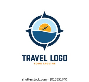 vector logo design illustration for tour and travel agency, trip advisor, aviation company, adventure event