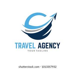 vector logo design illustration for tour and travel agency, trip advisor, aviation company, adventure event