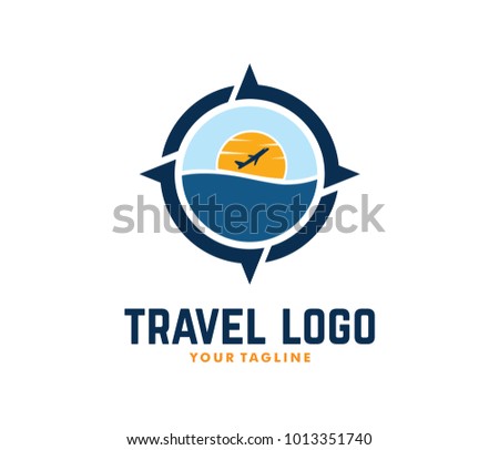 vector logo design illustration for tour and travel agency, trip advisor, aviation company, adventure event