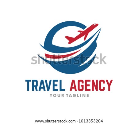 vector logo design illustration for tour and travel agency, trip advisor, aviation company, adventure event