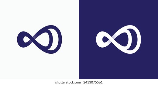 Vector logo design of infinity with three dimensional effect