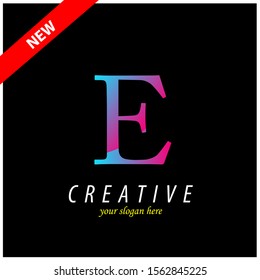 vector logo design with initial E letters is ready to use